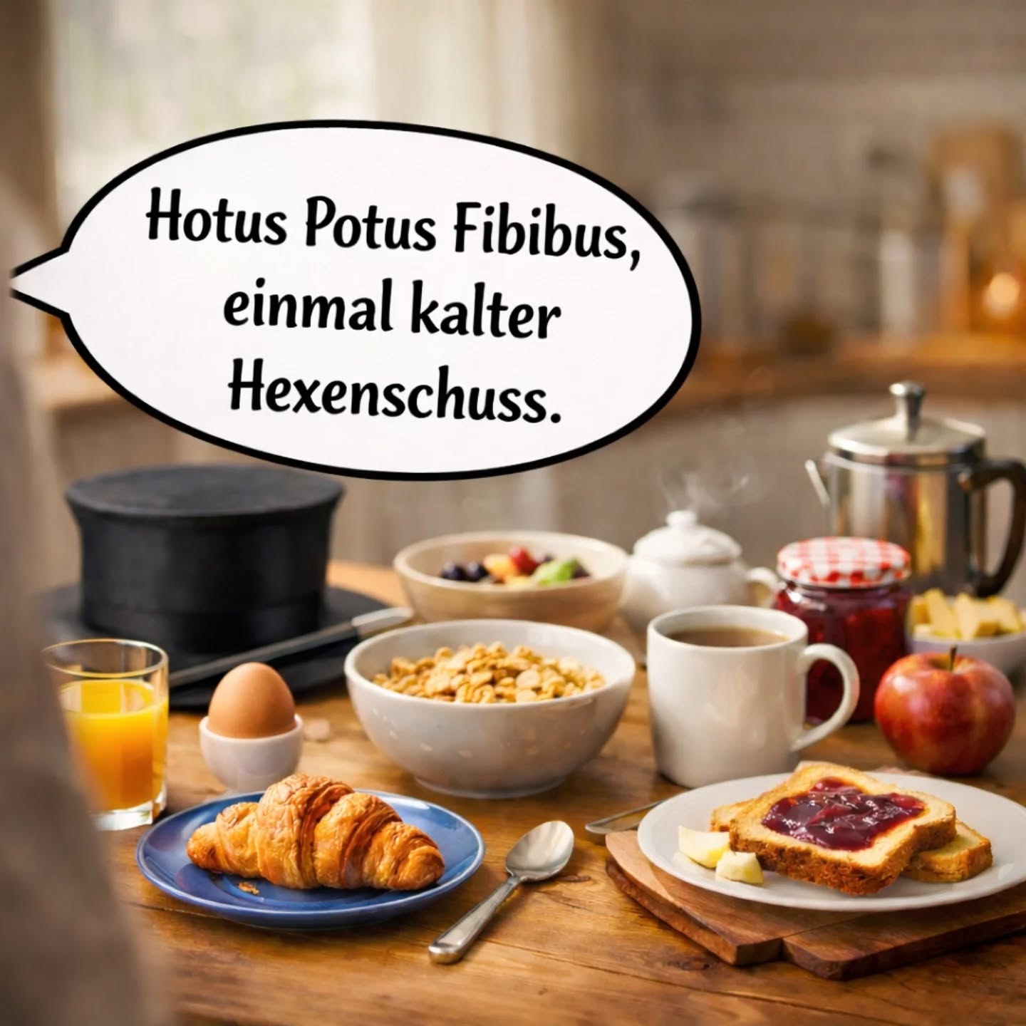 Mann im Anzug zaubert für Gäste am Tisch.