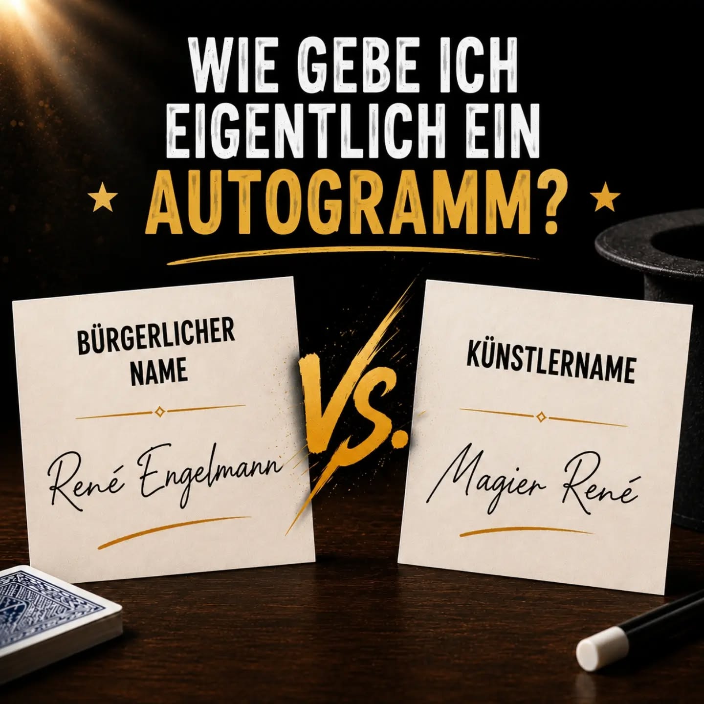 Mann im Anzug zaubert für Gäste am Tisch.